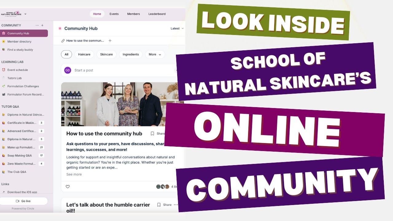 Look inside the School of Natural Skincare Online Community