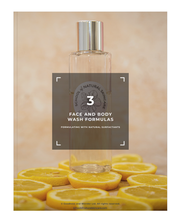 Face and body wash formulas with citrus background