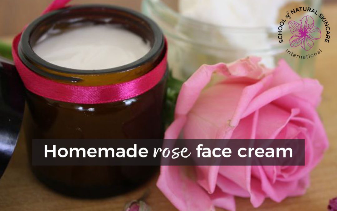 Homemade rose face cream