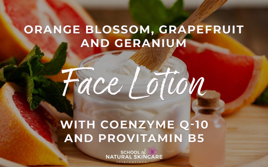 Orange blossom, Grapefruit and Geranium Face Lotion with Coenzyme Q-10 and Provitamin B5