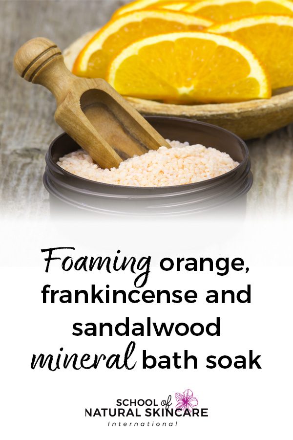 Foaming Orange, Frankincense and Sandalwood Mineral Bath Soak Natural Bodycare recipes 