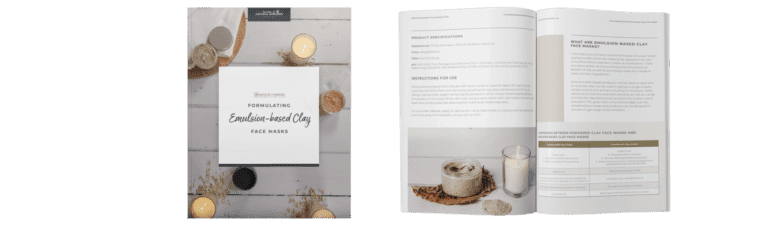 Emulsion-based clay face mask guide and instructions.
