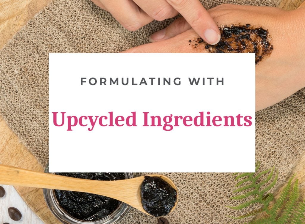 Applying skincare with upcycled natural ingredients.