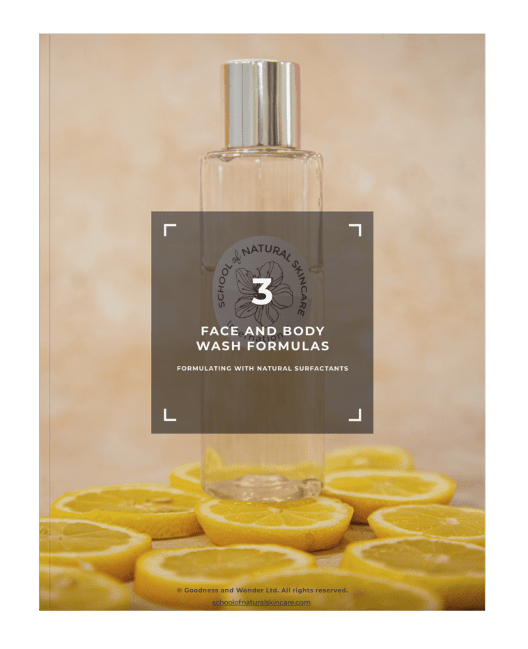Face and body wash formulas with citrus background